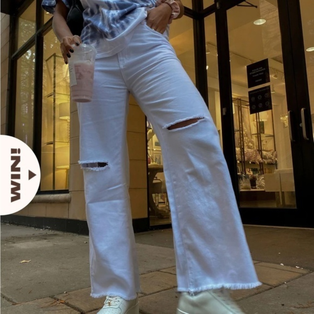 Princess Polly CC Hammer wide leg white jeans